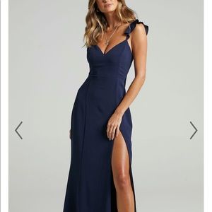 Long navy dress